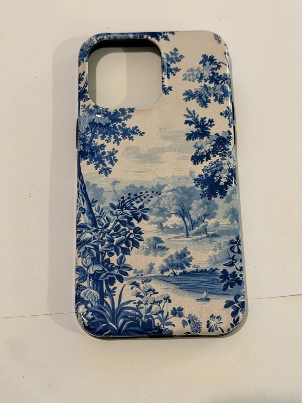 French Blue Toile pattern Pastoral scene Vintage Case for iPhone 14 Pro Max